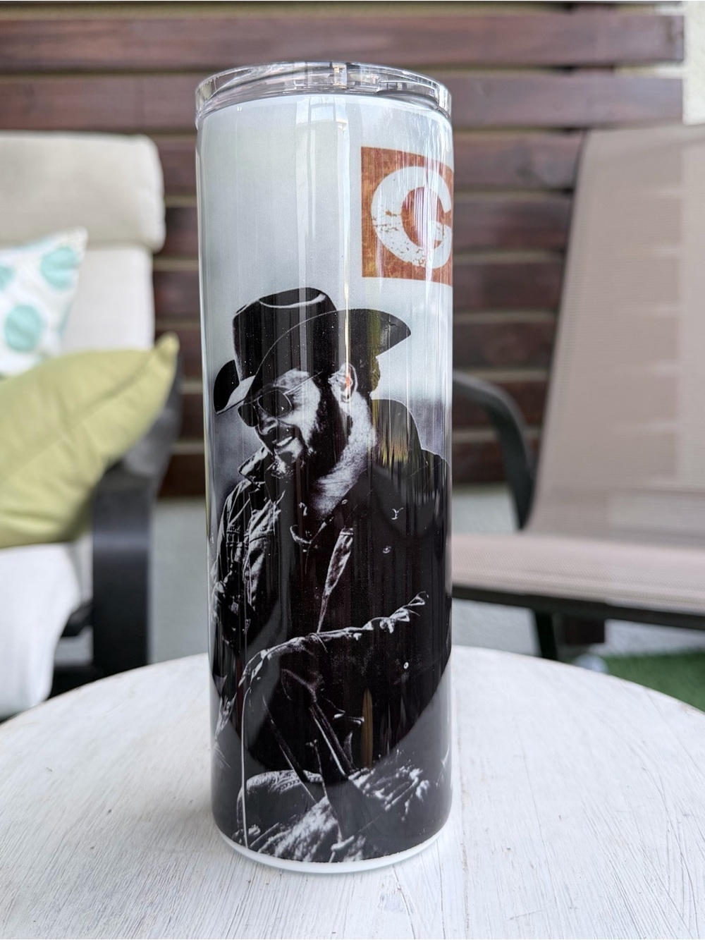 Get Ripped 20oz Skinny Tumbler Western Cowboy TV Fan Stainless Cup w/Lid